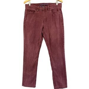 English Laundry Jeans Men 32x30 Dark Red Straight Leg Stretch Denim